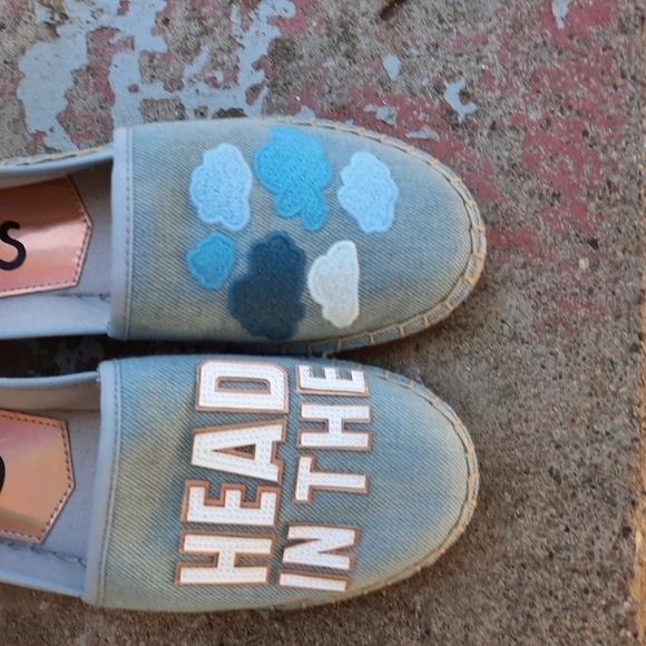 🌟 Sam Edelman Head in Clouds Leni Espadrille Chambray Slip On Shoes size 5.5 - Picture 2 of 6